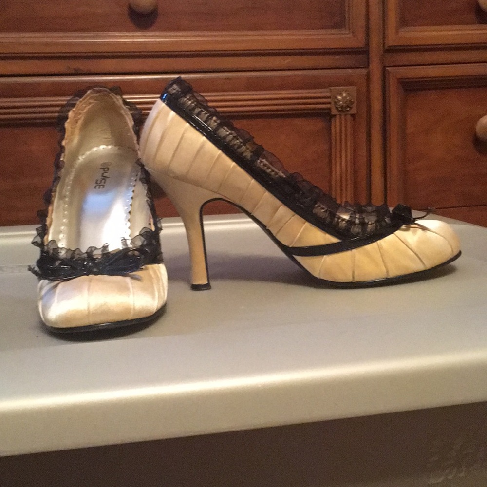 Cream colored pumps
